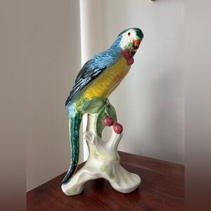 Chelsea House Hand-Painted Parrot Figurine - Blue, Yellow & Green made in Italy